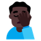 Man Facepalming- Dark Skin Tone emoji on Microsoft